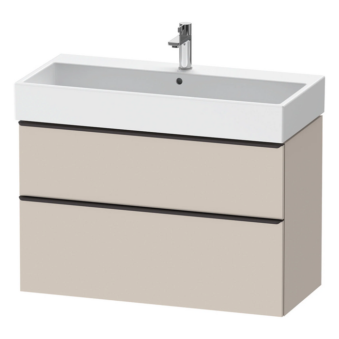 Duravit D-Neo Wall Mounted 2-Drawer Vanity Unit With Vero Air Ceramic Basin - Taupe