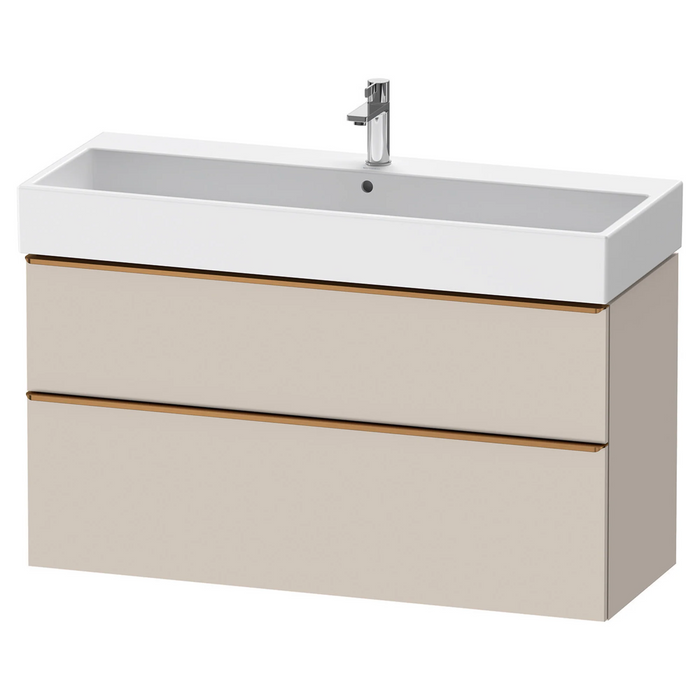 Duravit D-Neo Wall Mounted 2-Drawer Vanity Unit With Vero Air Ceramic Basin - Taupe