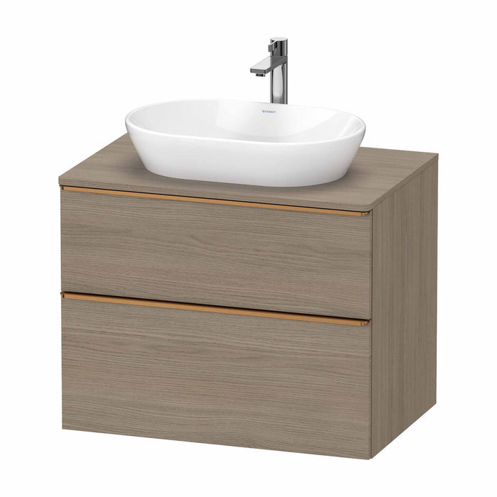 Duravit D-Neo Wall Mounted 2-Drawer Vanity Unit With Worktop - Oak Terra
