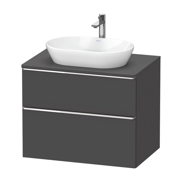 Duravit D-Neo Wall Mounted 2-Drawer Vanity Unit With Worktop - Matt Graphite