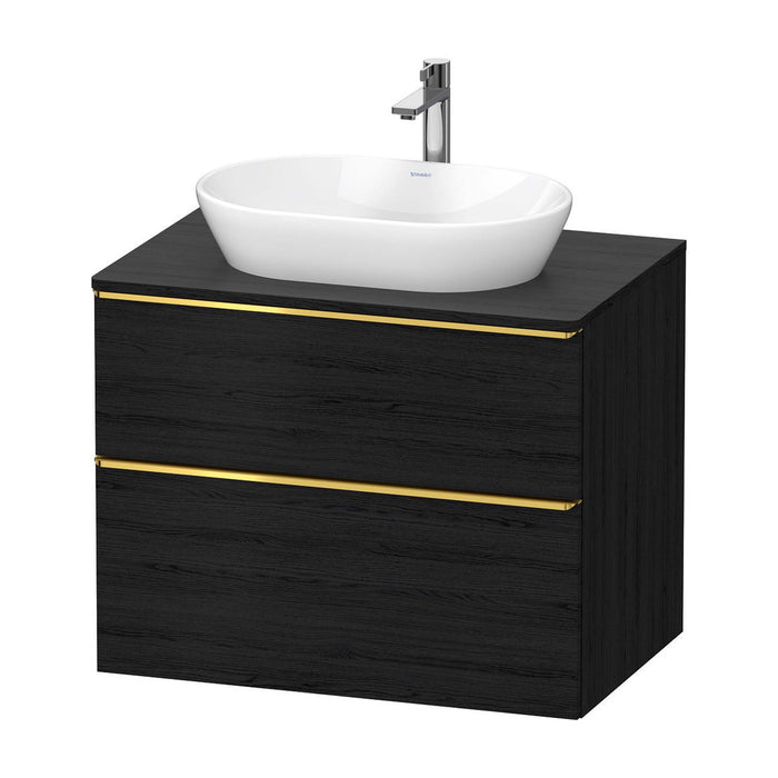 Duravit D-Neo Wall Mounted 2-Drawer Vanity Unit With Worktop - Black Oak