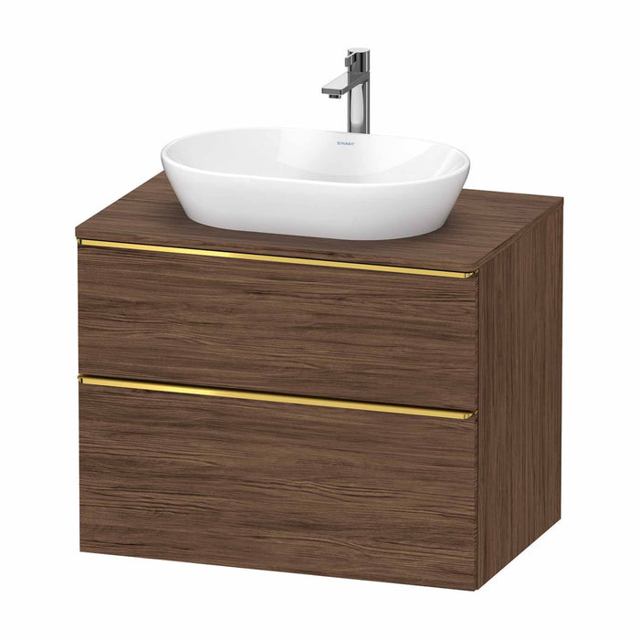 Duravit D-Neo Wall Mounted 2-Drawer Vanity Unit With Worktop - Dark Walnut
