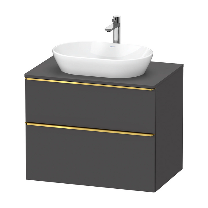 Duravit D-Neo Wall Mounted 2-Drawer Vanity Unit With Worktop - Matt Graphite