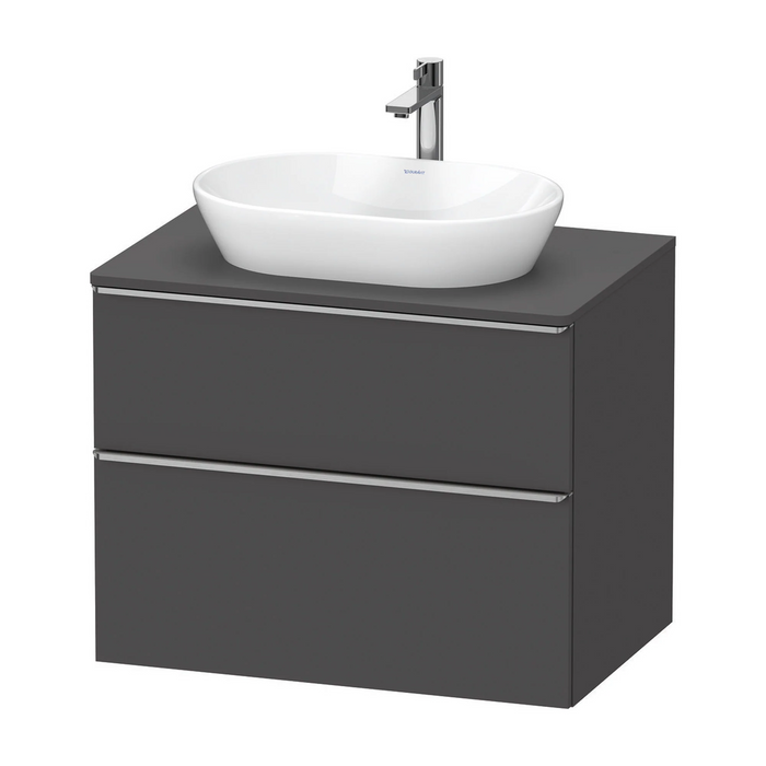 Duravit D-Neo Wall Mounted 2-Drawer Vanity Unit With Worktop - Matt Graphite