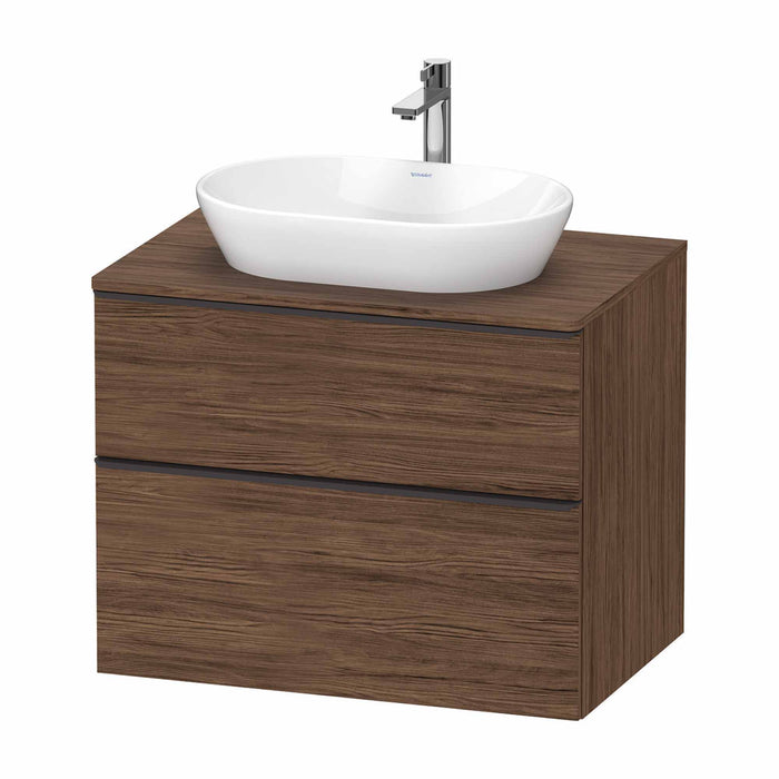 Duravit D-Neo Wall Mounted 2-Drawer Vanity Unit With Worktop - Dark Walnut