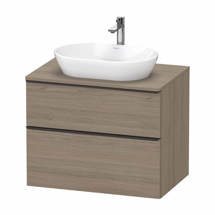 Duravit D-Neo Wall Mounted 2-Drawer Vanity Unit With Worktop - Oak Terra