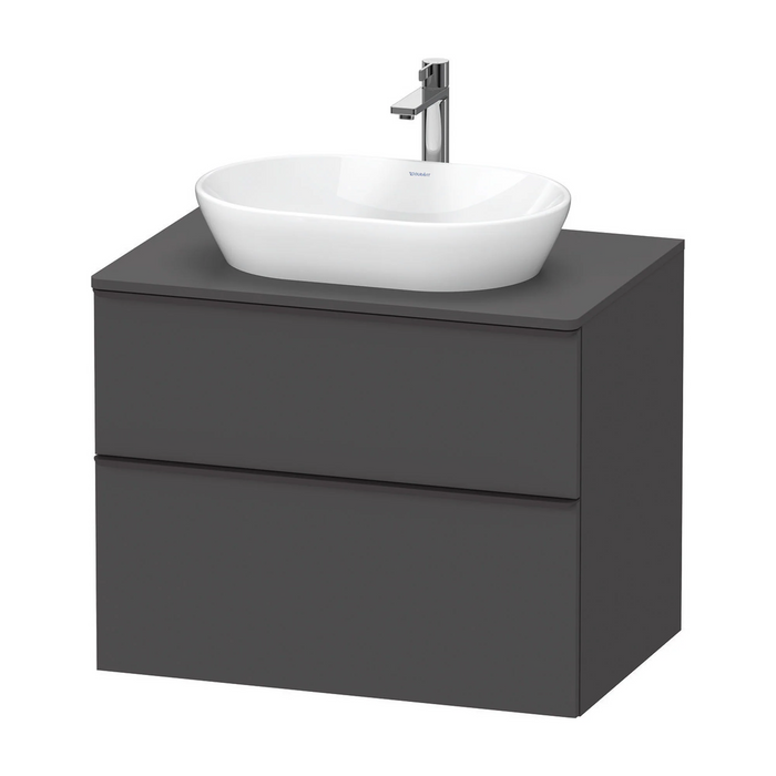 Duravit D-Neo Wall Mounted 2-Drawer Vanity Unit With Worktop - Matt Graphite
