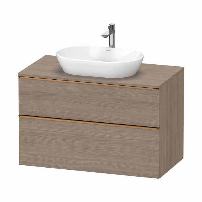 Duravit D-Neo Wall Mounted 2-Drawer Vanity Unit With Worktop - Oak Terra