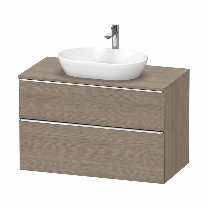 Duravit D-Neo Wall Mounted 2-Drawer Vanity Unit With Worktop - Oak Terra