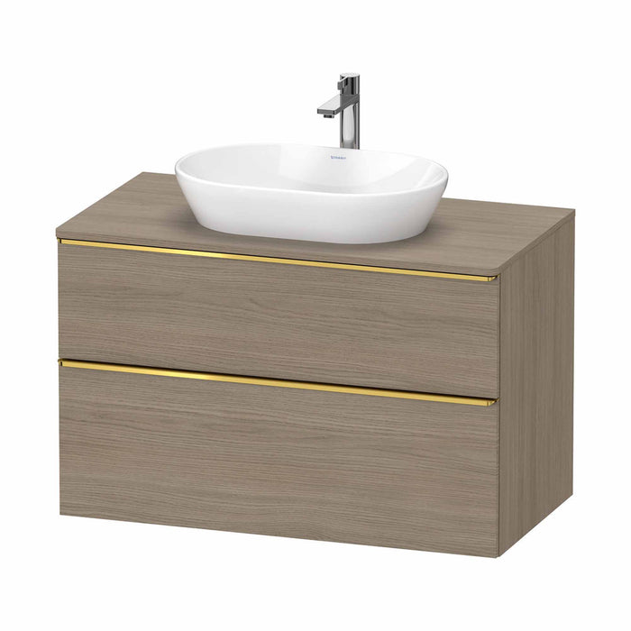 Duravit D-Neo Wall Mounted 2-Drawer Vanity Unit With Worktop - Oak Terra