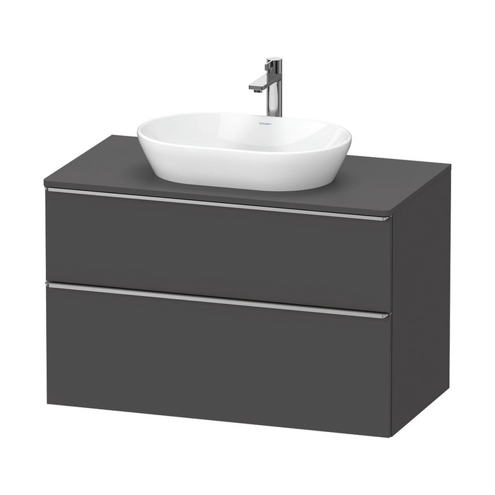 Duravit D-Neo Wall Mounted 2-Drawer Vanity Unit With Worktop - Matt Graphite