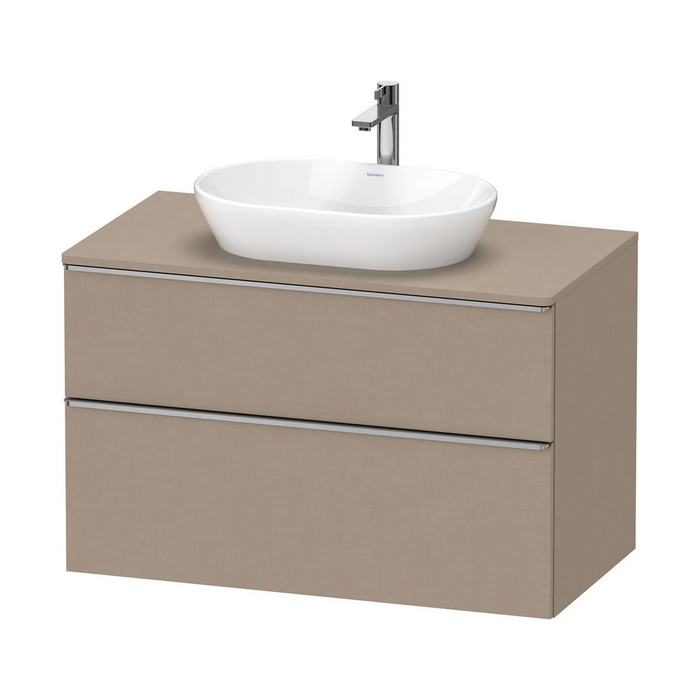 Duravit D-Neo Wall Mounted 2-Drawer Vanity Unit With Worktop - Matt Linen