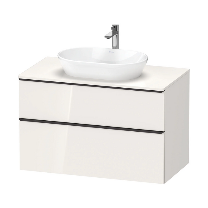Duravit D-Neo Wall Mounted 2-Drawer Vanity Unit With Worktop - Gloss White