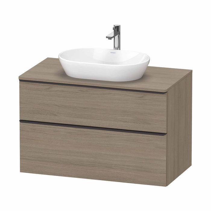 Duravit D-Neo Wall Mounted 2-Drawer Vanity Unit With Worktop - Oak Terra