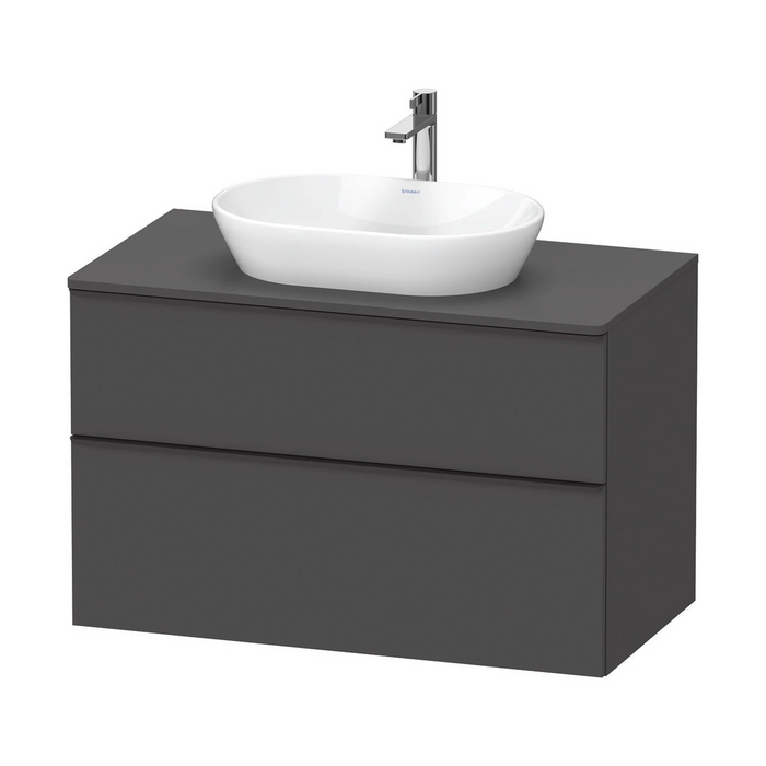 Duravit D-Neo Wall Mounted 2-Drawer Vanity Unit With Worktop - Matt Graphite
