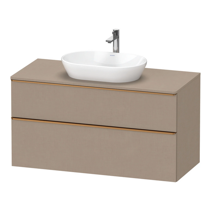 Duravit D-Neo Wall Mounted 2-Drawer Vanity Unit With Worktop - Matt Linen