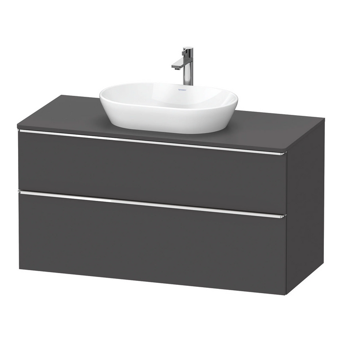 Duravit D-Neo Wall Mounted 2-Drawer Vanity Unit With Worktop - Matt Graphite