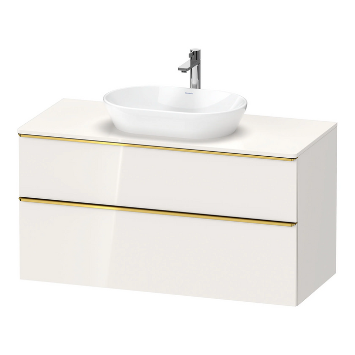 Duravit D-Neo Wall Mounted 2-Drawer Vanity Unit With Worktop - Gloss White
