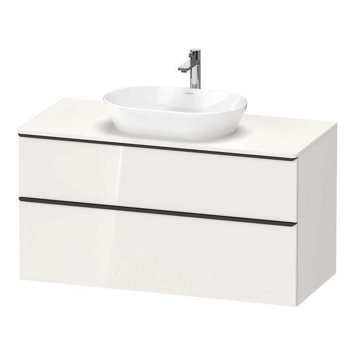 Duravit D-Neo Wall Mounted 2-Drawer Vanity Unit With Worktop - Gloss White