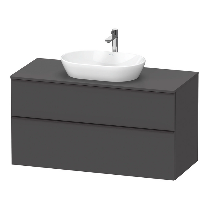 Duravit D-Neo Wall Mounted 2-Drawer Vanity Unit With Worktop - Matt Graphite