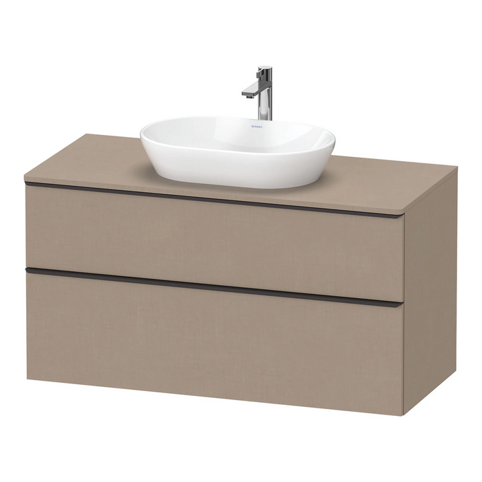 Duravit D-Neo Wall Mounted 2-Drawer Vanity Unit With Worktop - Matt Linen