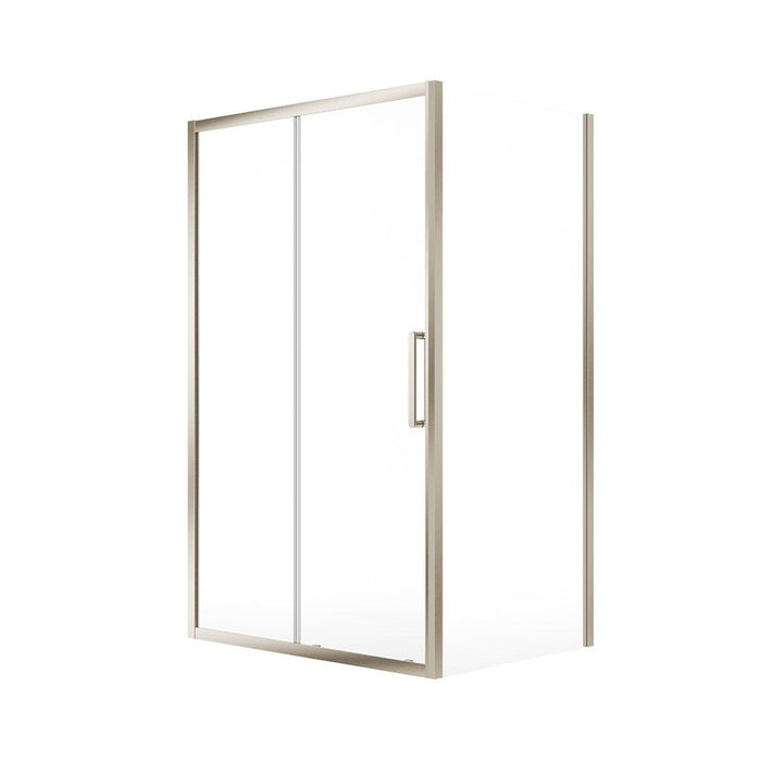 Sonas Aspect 8mm Sliding Shower Door With Side Panel - Brushed Nickel