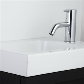 Dansani 41cm Integrated handle cloakroom vanity unit with basin in Black rubber