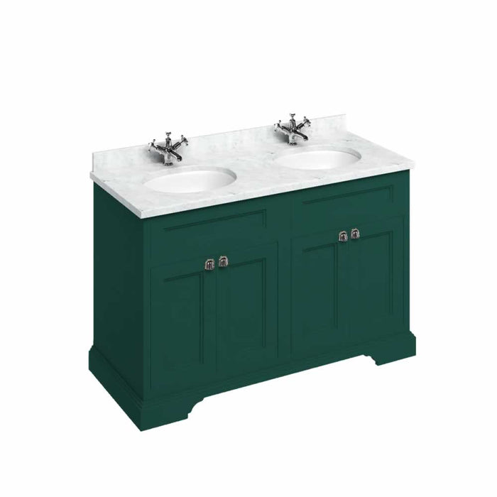 Burlington 1300mm 4 Door Floorstanding Vanity Unit with Worktop and Double Basin
