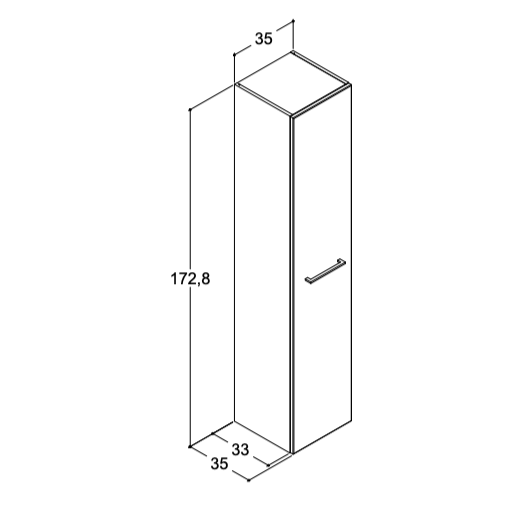 Dansani Tall Cabinet With 1 Door Right Hand Hinged Black Structure