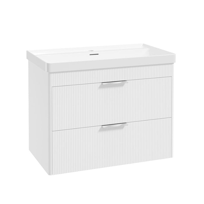 Sonas Reed 2 Drawer Wall Hung Vanity Unit with Basin and Handles