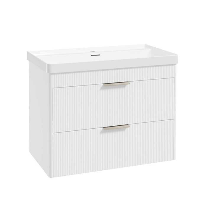 Sonas Reed 2 Drawer Wall Hung Vanity Unit with Basin and Handles