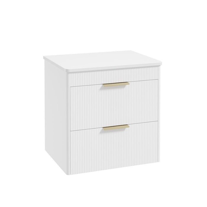 Sonas Reed 2 Drawer Wall Hung Vanity Unit with Countertop & Handles