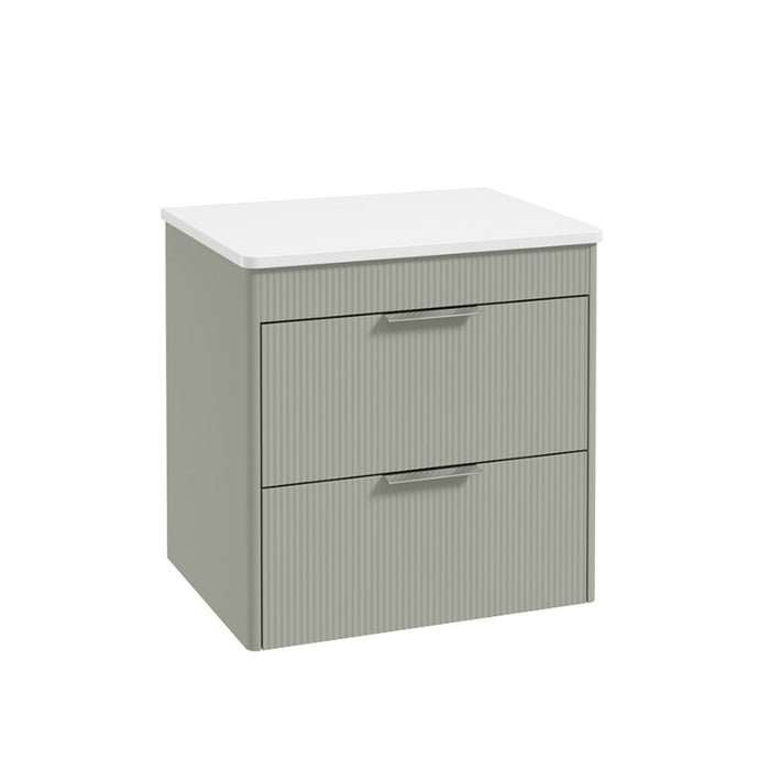 Sonas Reed 2 Drawer Wall Hung Vanity Unit with Countertop & Handles
