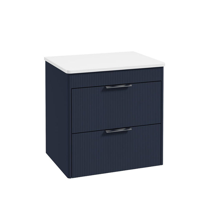 Sonas Reed 2 Drawer Wall Hung Vanity Unit with Countertop & Handles