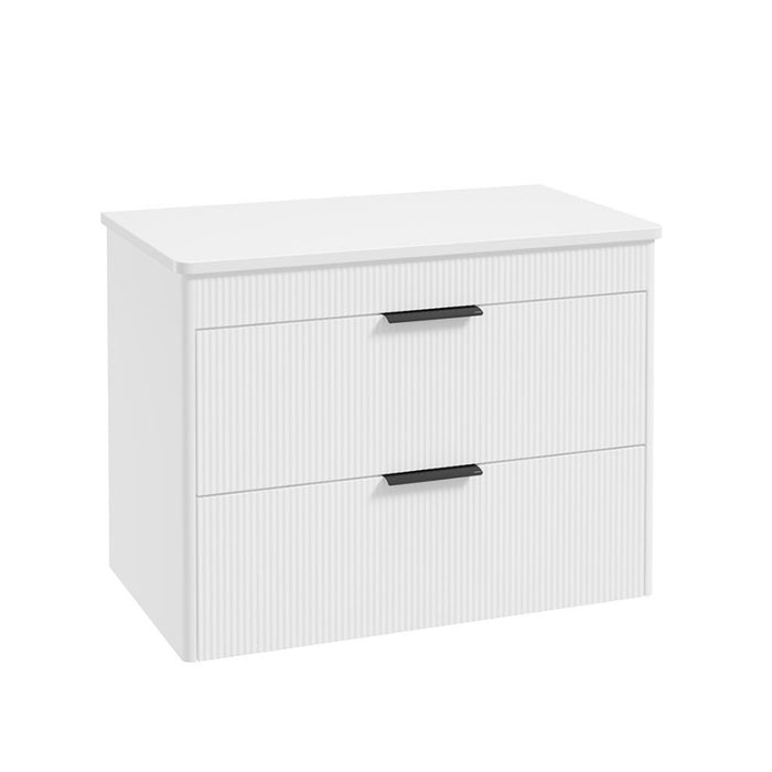 Sonas Reed 2 Drawer Wall Hung Vanity Unit with Countertop & Handles