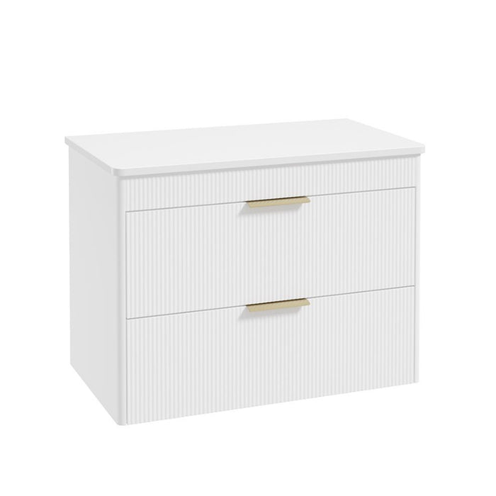 Sonas Reed 2 Drawer Wall Hung Vanity Unit with Countertop & Handles