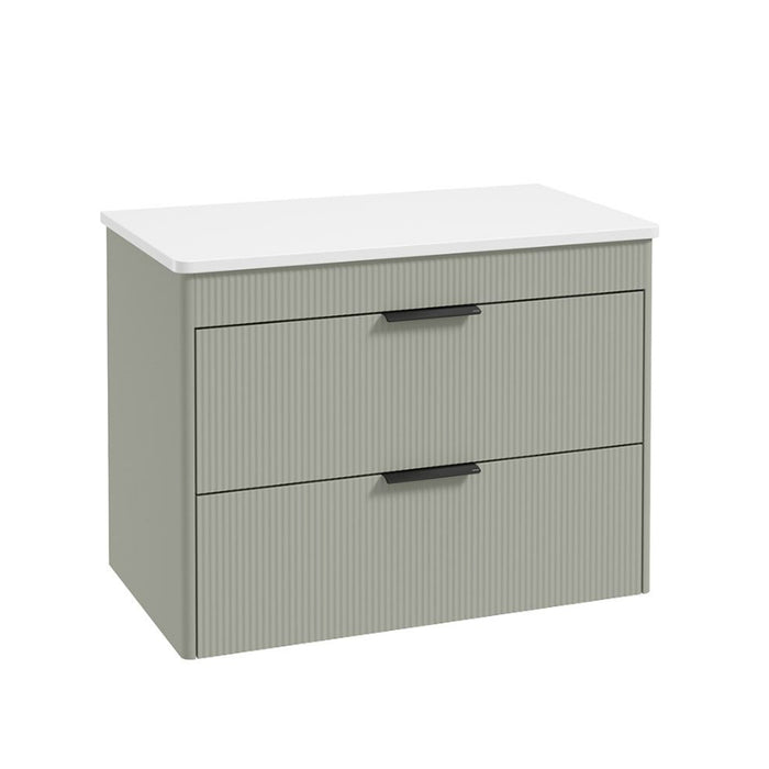 Sonas Reed 2 Drawer Wall Hung Vanity Unit with Countertop & Handles
