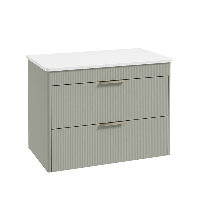 Sonas Reed 2 Drawer Wall Hung Vanity Unit with Countertop & Handles