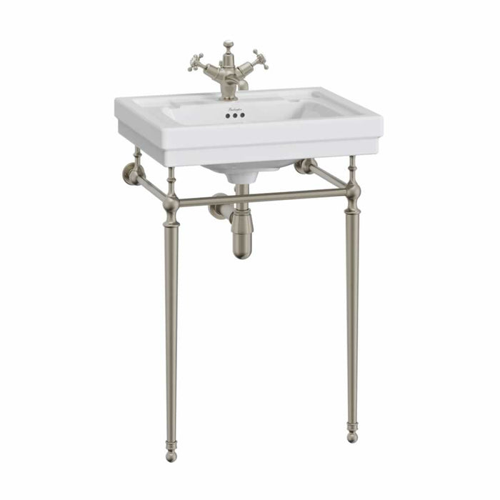 Burlington Contemporary Basin With Washstand - 580mm Wide - Gloss White
