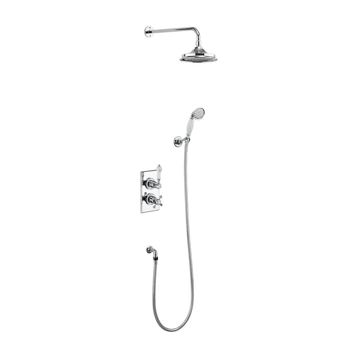 Burlington Trent Dual Concealed Mixer Shower With Shower Kit And 9 Inch Fixed Head - Chrome