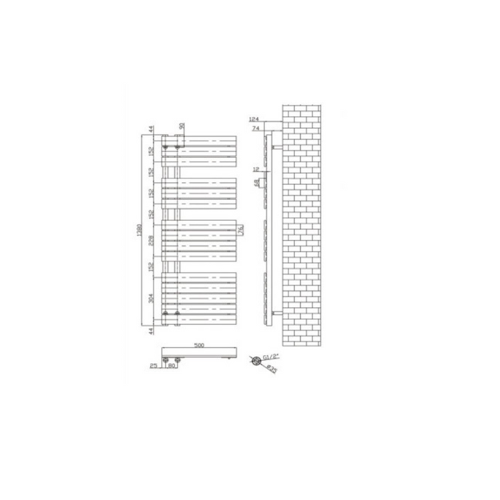 Lussaro Leah Towel Radiator Black