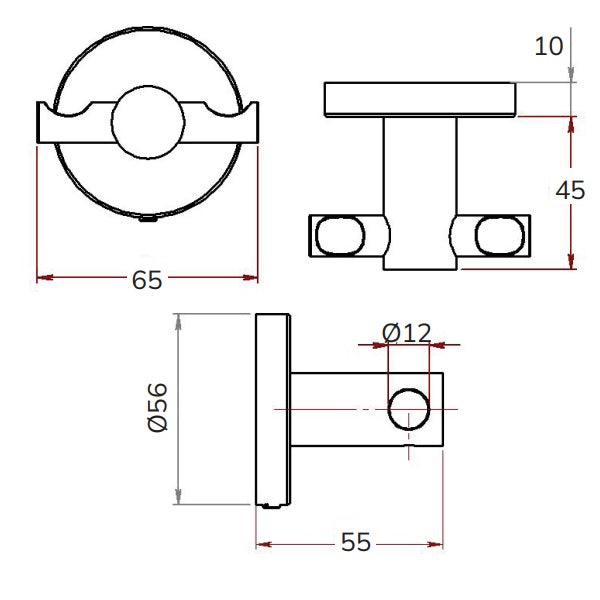 Sonas Ava Robe Hook - Chrome