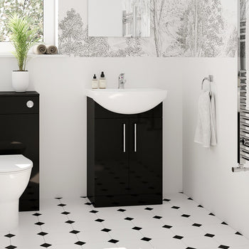 Sonas Strata Classic 2 Door Floorstanding Vanity Unit with Basin & Handles