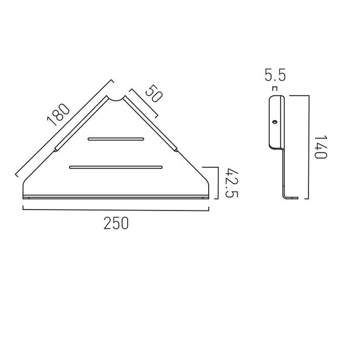 Vado Corner Shower Shelf - Chrome