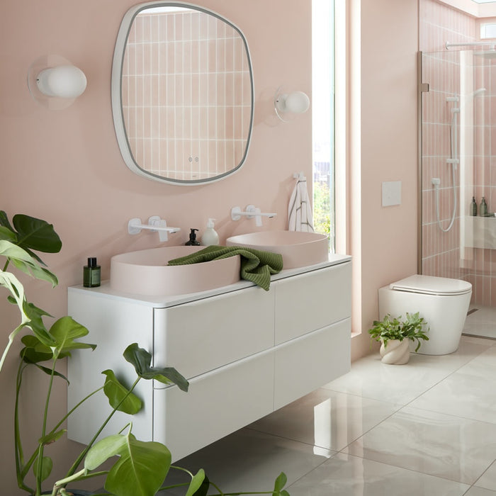 Vado Cameo 4 Drawer Wall Hung Vanity Unit With Worktop And Oval Double Basin - 1200mm Wide