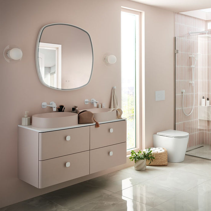 Vado Cameo 4 Drawer Wall Hung Vanity Unit With Worktop And Oval Double Basin - 1200mm Wide