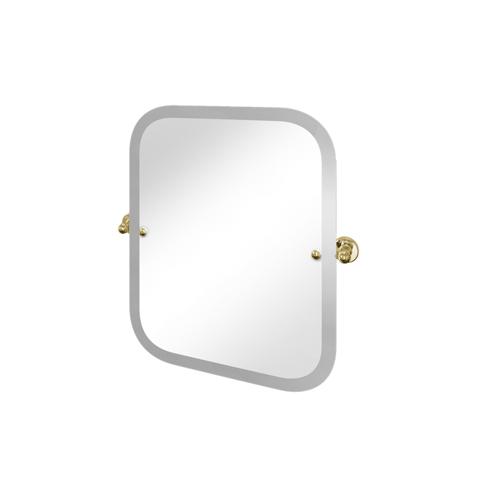 Burlington Rectangular Swivel Mirror with Curved Corners - Chrome