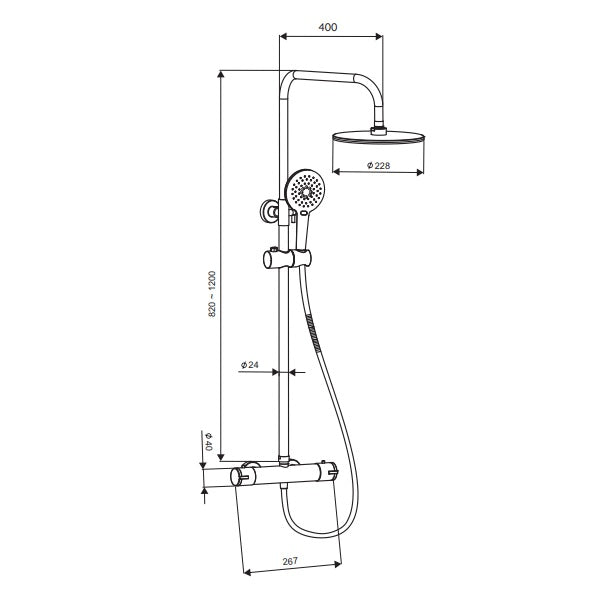 Sonas Axis Luxury Round Thermostatic Shower Kit