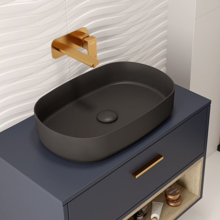 Sonas Avanti Oval Countertop Basin With Click Clack Waste 550mm Wide