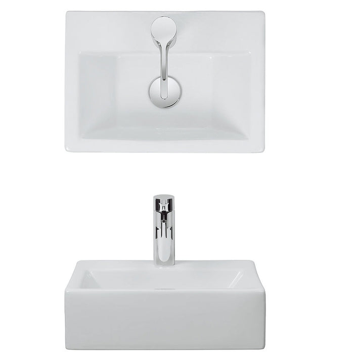 Crosswater Gerona Countertop Basin - 425mm Wide - 1 Tap Hole - White